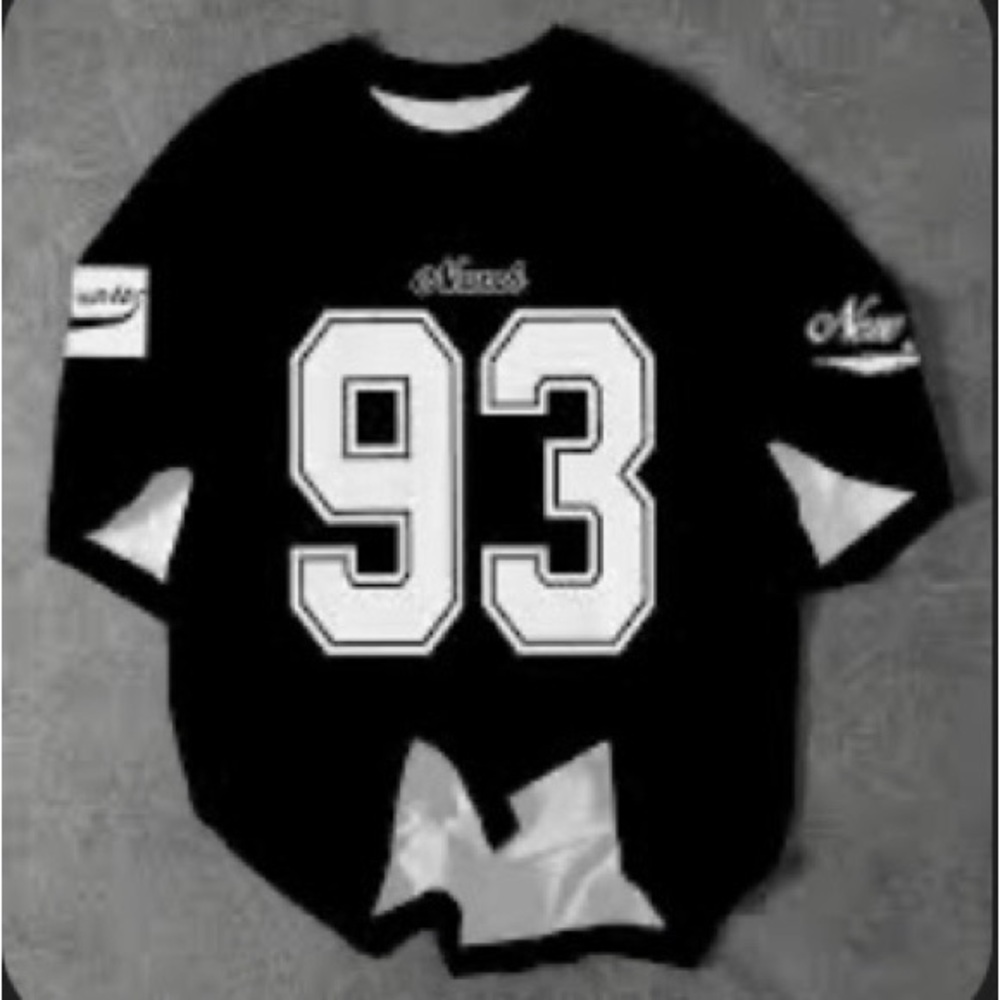 Black Men's Jersey Tee with White '93' Graphic